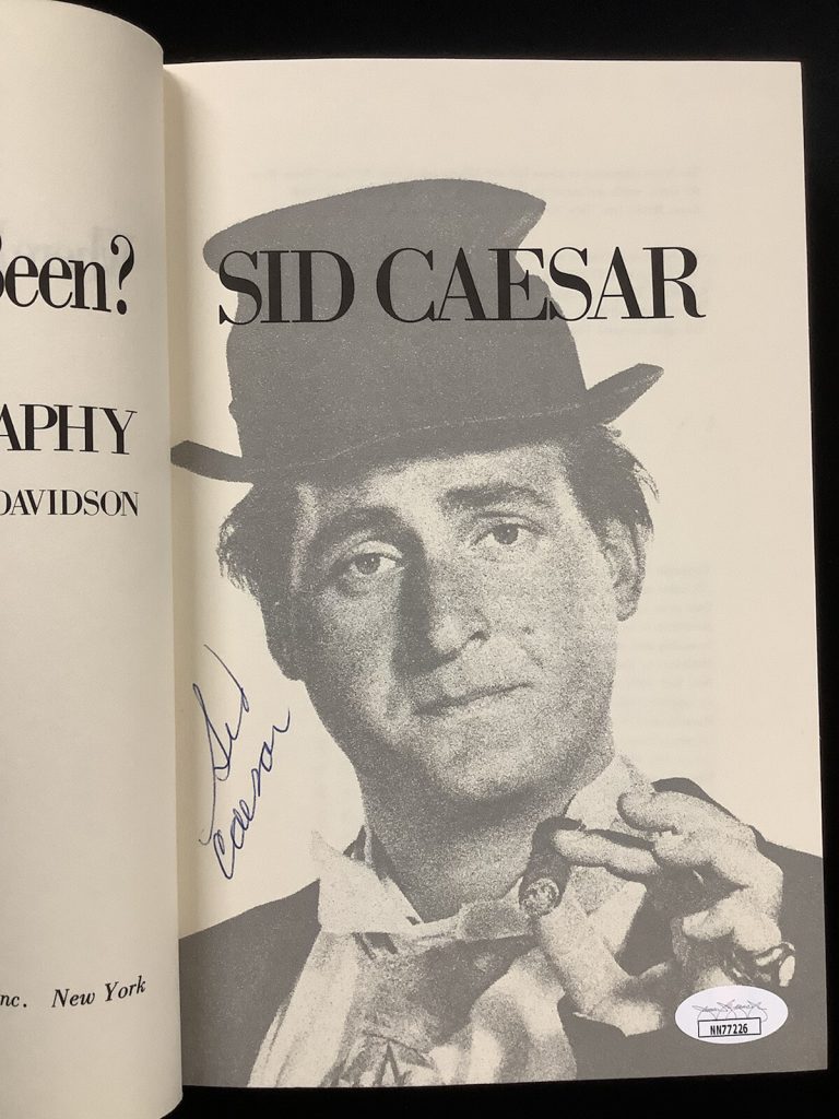 Sid Caesar Signed Book Where Have I Been Actor Grease Caesar’s Hour Auto JSA