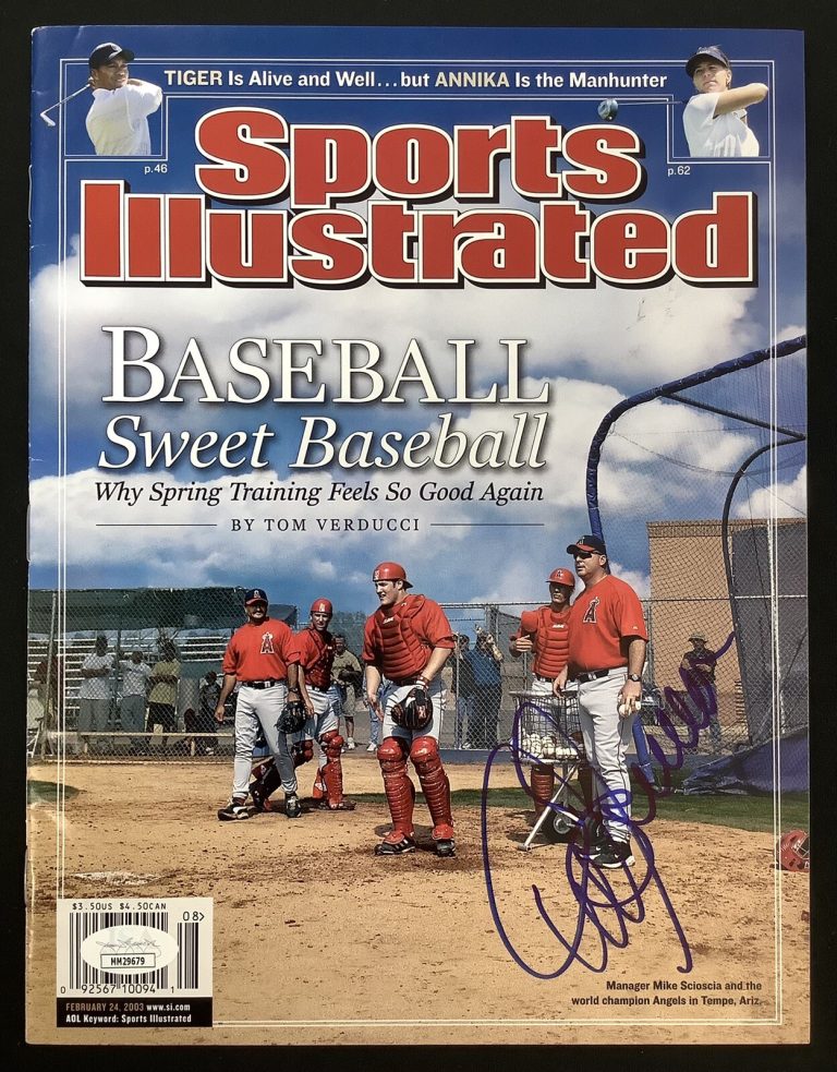 Mike Scioscia Signed Sports Illustrated Mag 2/24/03 NO LABEL Angels WSC Auto JSA
