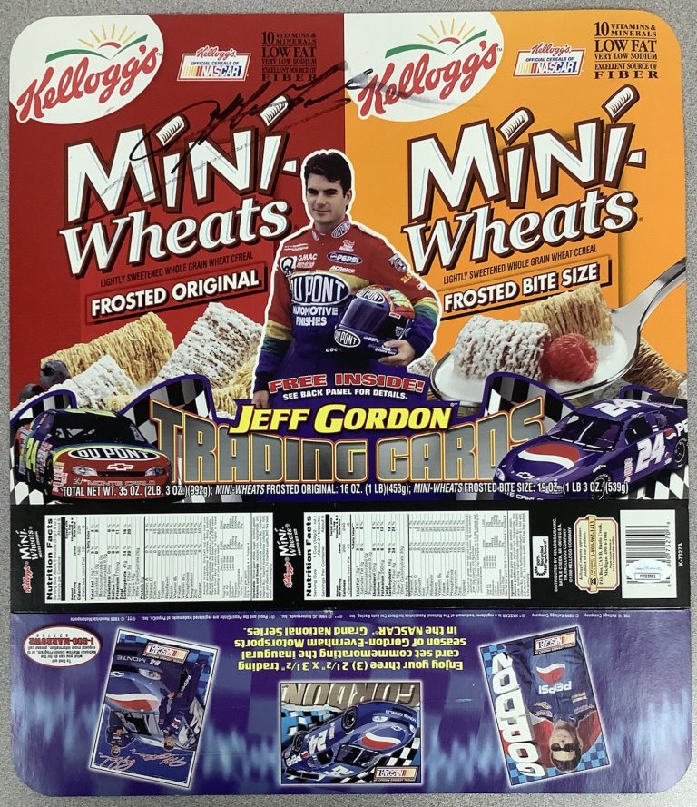 Jeff Gordon Signed Cereal Box Mini Wheats Nascar #24 Hendrick DuPont Auto JSA