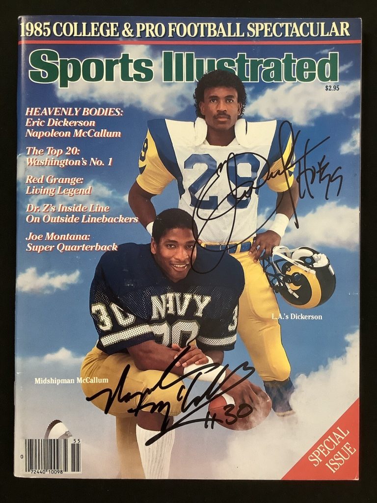 Eric Dickerson Signed Sports Illustrated 1/10/94 No Label McCallum Rams Auto JSA