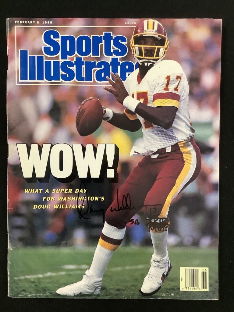 Doug Williams Signed Sports Illustrated 2/8/88 No Label Loose Cover MVP Auto JSA