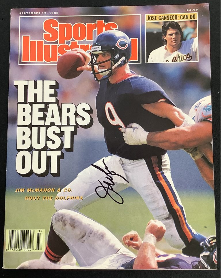 Jim McMahon Signed Sports Illustrated 9/12/88 No Label Bears Autograph CHOF JSA