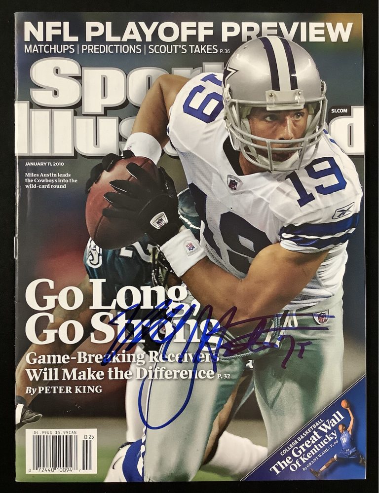 Miles Austin Signed Sports Illustrated 1/11/10 No Label Cowboys Autograph JSA