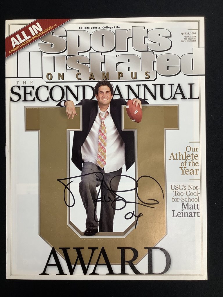 Matt Leinart Signed Sports Illustrated 4/28/05 No Label Trojans Auto HOF JSA
