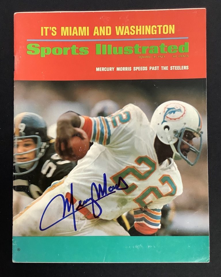Mercury Morris Signed Sports Illustrated 1/8/73 No Label Dolphins Autograph JSA