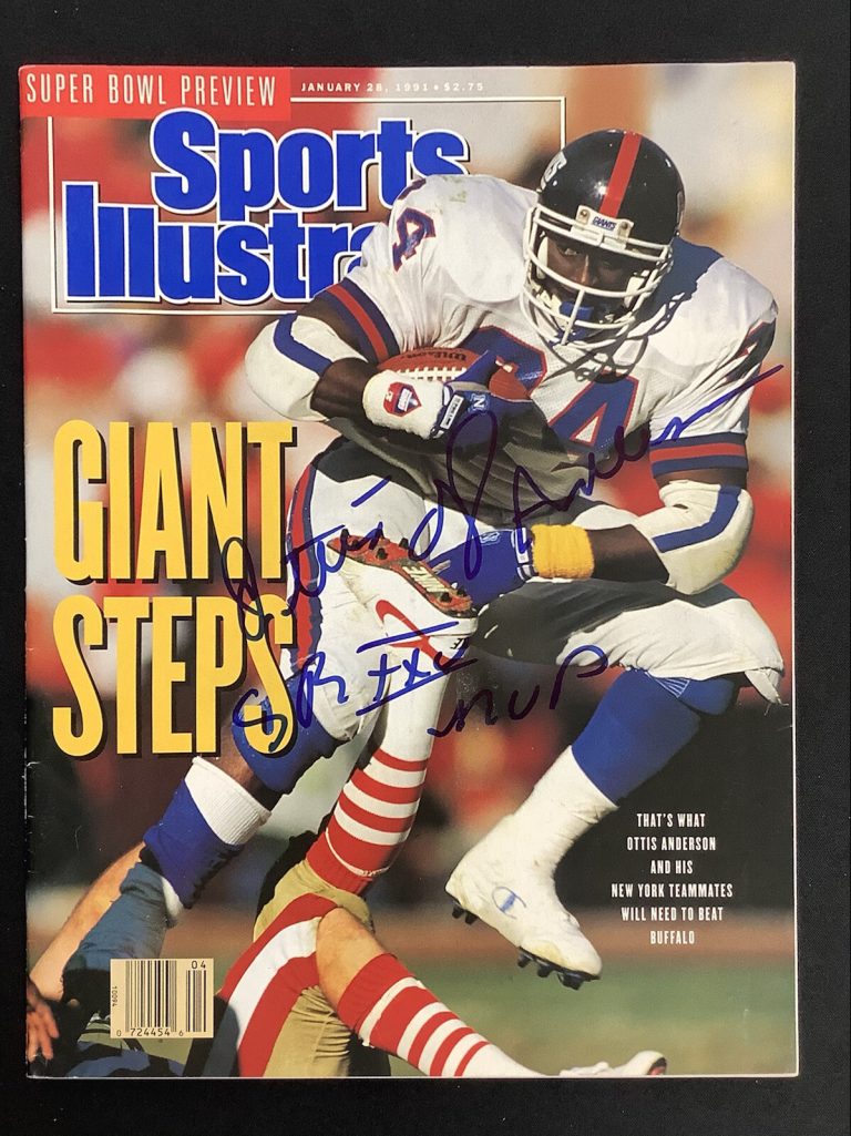 Ottis Anderson Signed Sports Illustrated 1/28/91 No Label Giants Autograph JSA