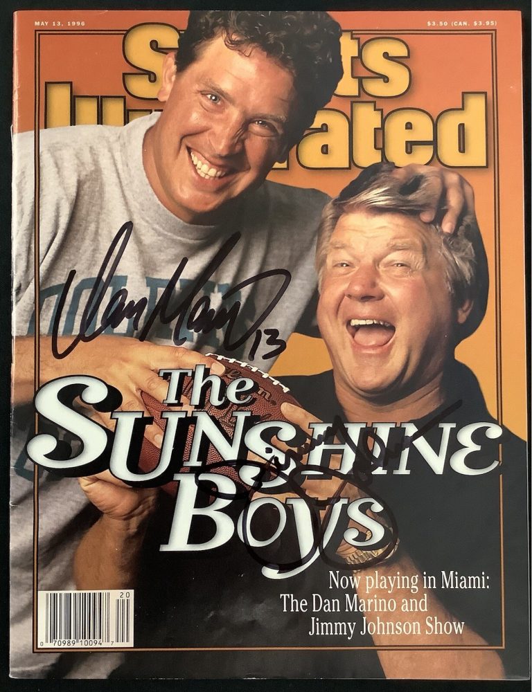 Dan Marino Signed Sports Illustrated 5/13/96 No Label Jimmy Johnson Auto HOF JSA