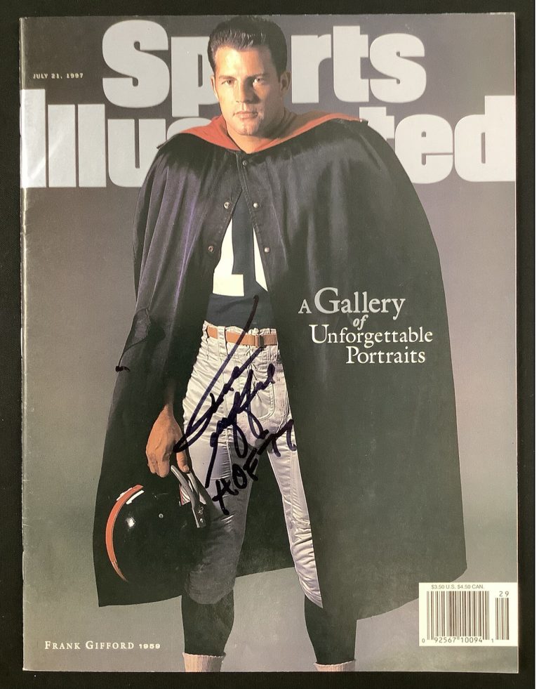 Frank Gifford Signed Sports Illustrated 7/21/97 No Label NY Giants Auto HOF JSA