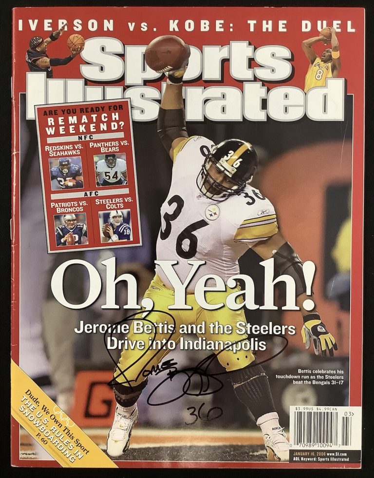 Jerome Bettis Signed Sports Illustrated 1/16/06 No Label Steelers Auto HOF JSA