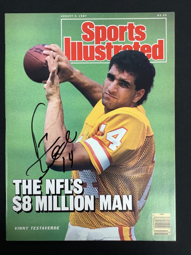 Vinny Testaverde Signed Sports Illustrated 8/3/87 No Label Jets Autograph JSA