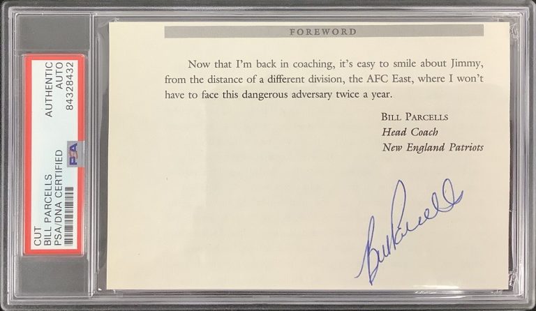 Bill Parcells Signed Cut Page Football NE Patriots Giants Coach Auto HOF PSA/DNA