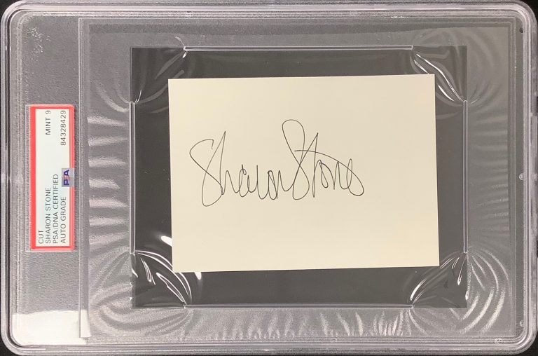 Sharon Stone Signed Cut Sexy Actress Basic Instinct Casino PSA/DNA Auto Mint 9