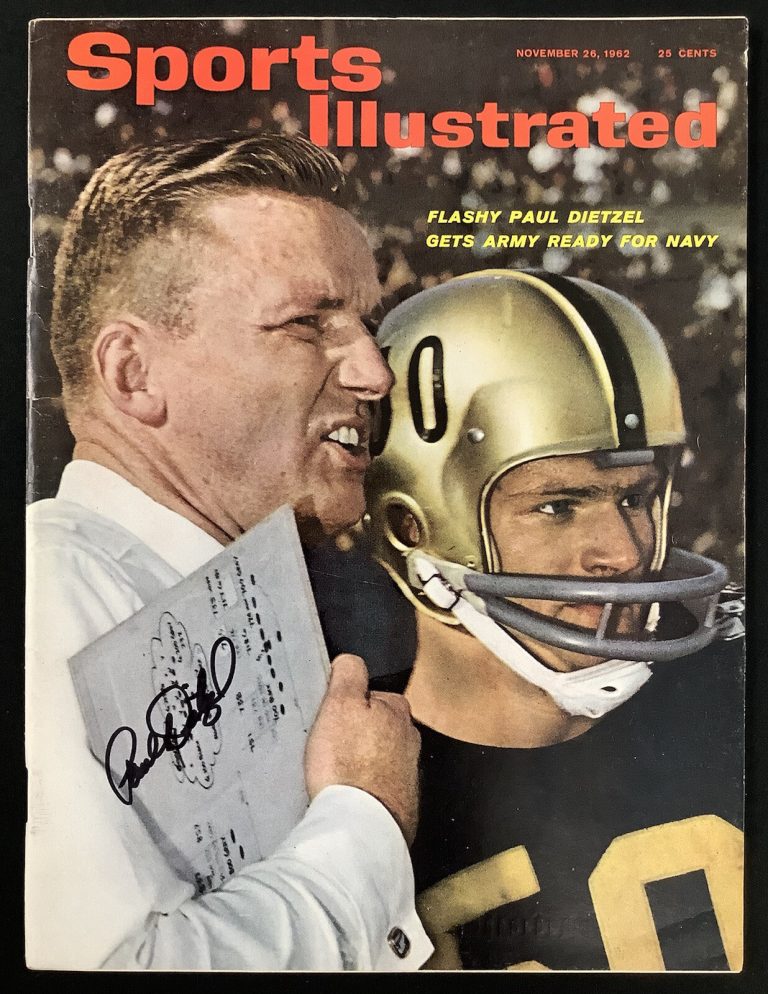 Paul Dietzel Signed Sports Illustrated 11/26/62 Army Football LSU Autograph JSA