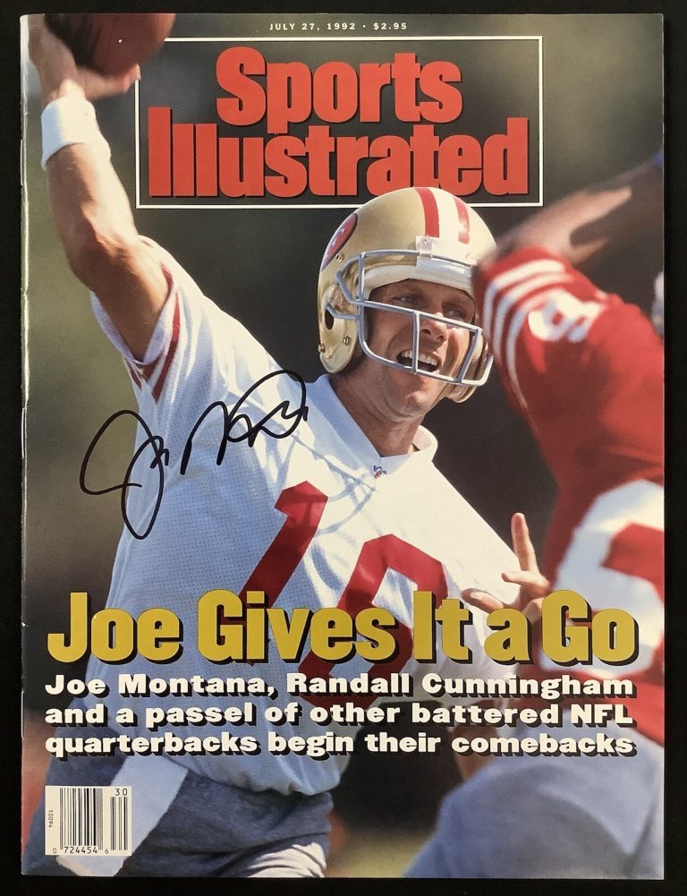 Joe Montana Signed Sports Illustrated 7/27/92 No Label 49ers Autograph HOF JSA