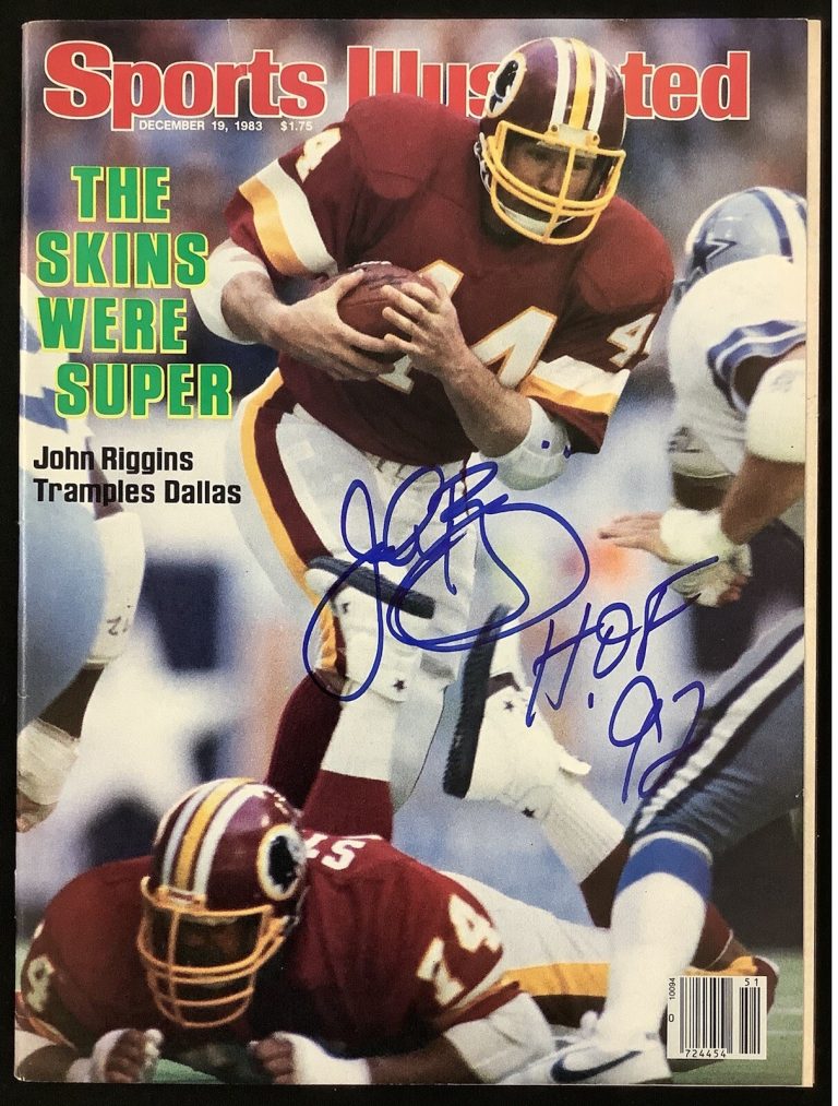 John Riggins Signed Sports Illustrated 12/19/83 No Label Redskins Auto HOF JSA