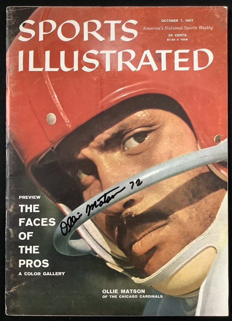 Ollie Matson Signed Sports Illustrated 10/7/57 No Label Cardinals Auto HOF JSA