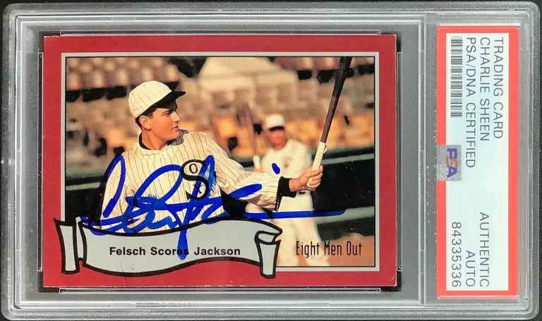 Charlie Sheen Signed Pacific #55 Baseball Card Eight Men Out Autograph PSA/DNA