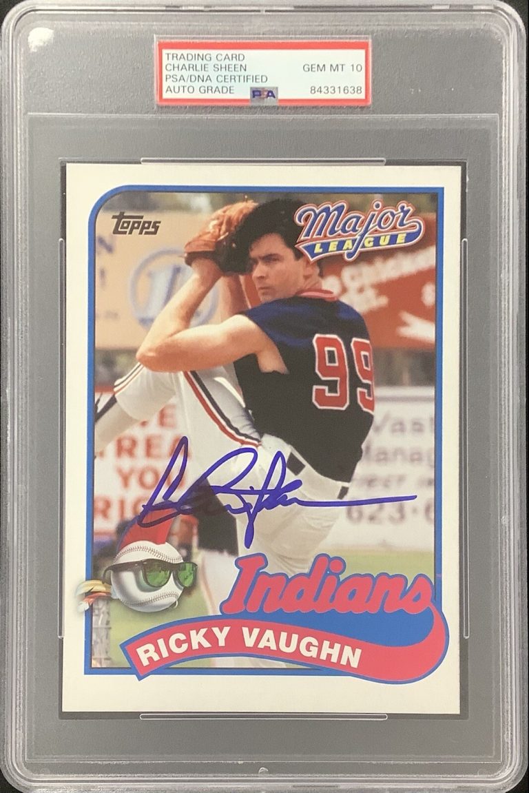 Charlie Sheen Signed Topps 2014 RV OS Card Major League PSA/DNA Auto Gem Mt 10
