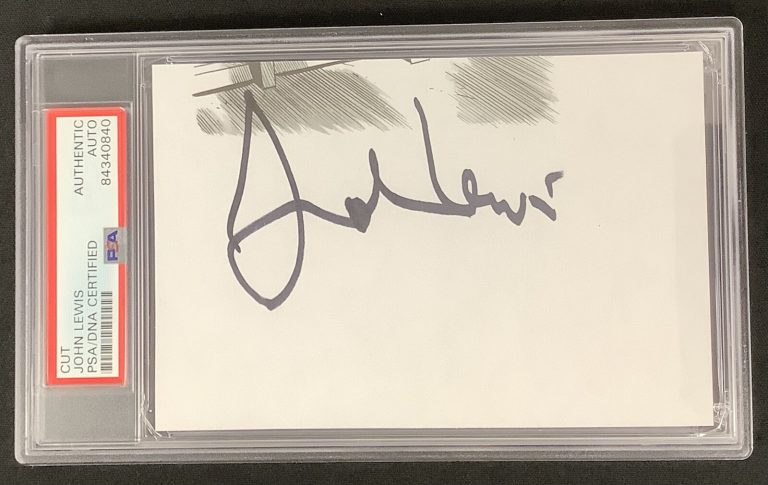 John Lewis Signed Cut Selma March Civil Rights Autograph MLK King GA PSA/DNA B