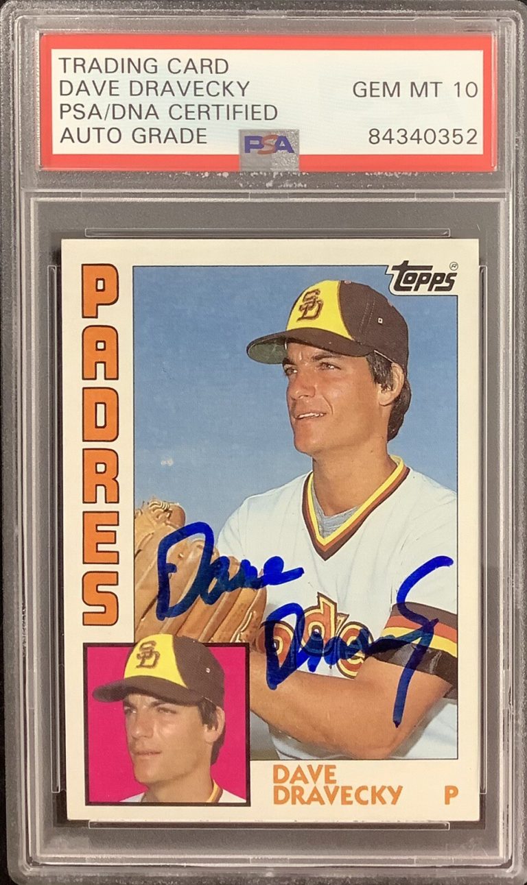 Dave Dravecky Signed 1984 Topps #290 Card SD Padres PSA/DNA Autograph Gem Mt 10