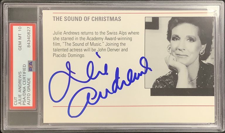 Julie Andrews Signed Cut Page Sound Of Music Mary Poppins PSA/DNA Auto Gem Mt 10