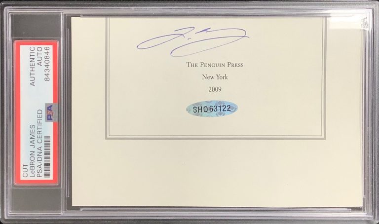 LeBron James Signed Cut Page NBA Lakers Cavs Heat Auto PSA/DNA Upper Deck UDA