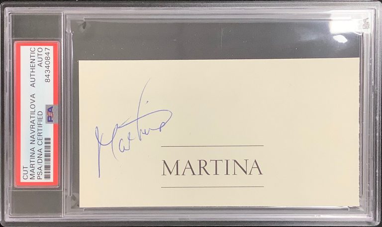 Martina Navratilova Signed Cut Page Tennis HOF Autograph Grand Slam Open PSA/DNA