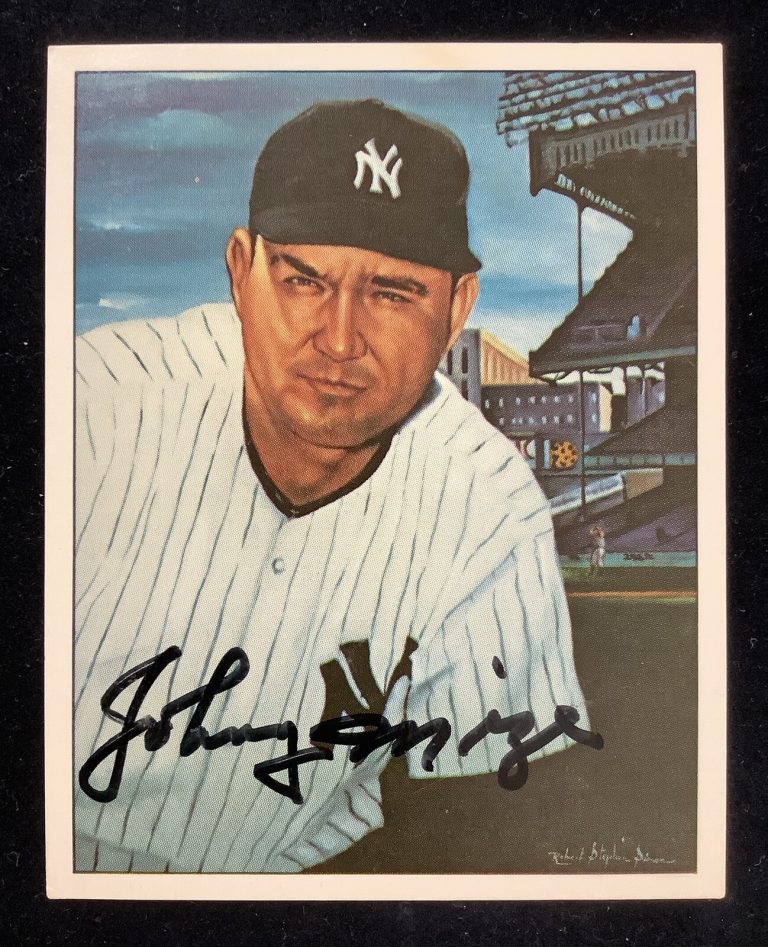 Johnny Mize Signed 1983 TCMA #29 Card Yankees Autograph Simon Old Timers Art JSA
