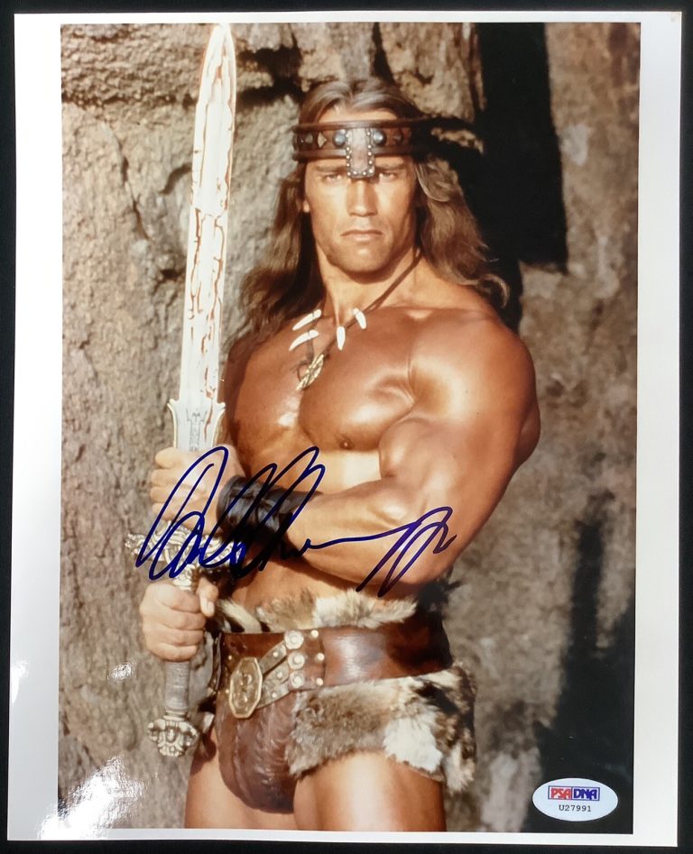 Arnold Schwarzenegger Signed Photo 8x10 Conan The Barbarian PSA/DNA Auto Gem 10