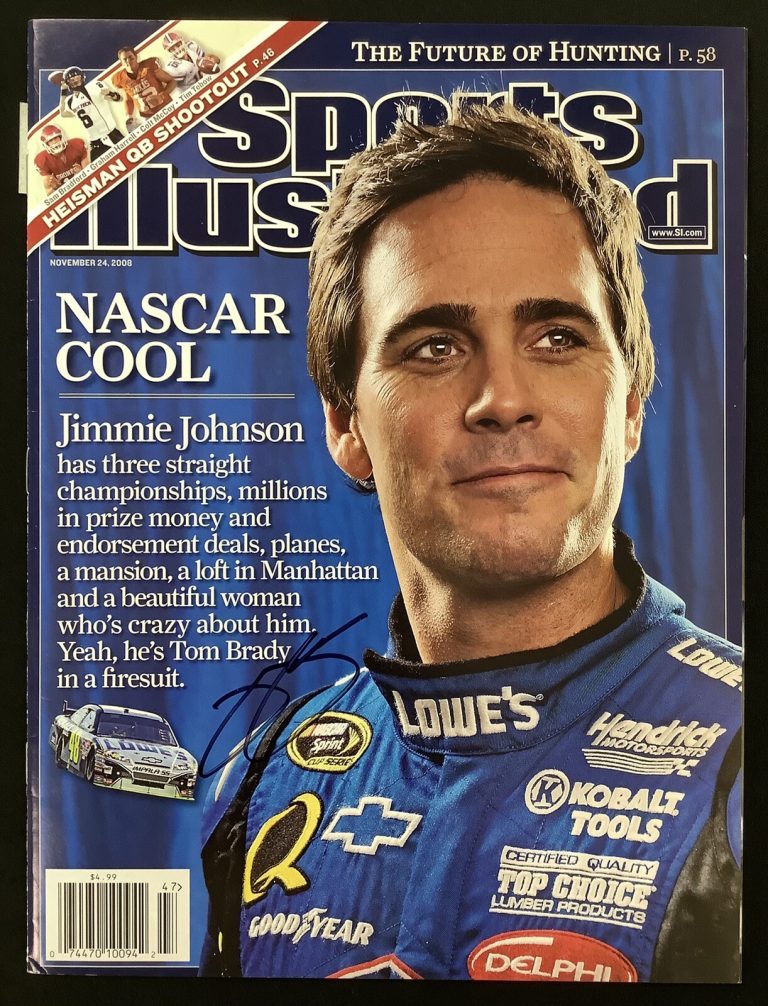 Jimmie Johnson Signed Sports Illustrated 11/24/08 No Label NASCAR Lowes Auto JSA