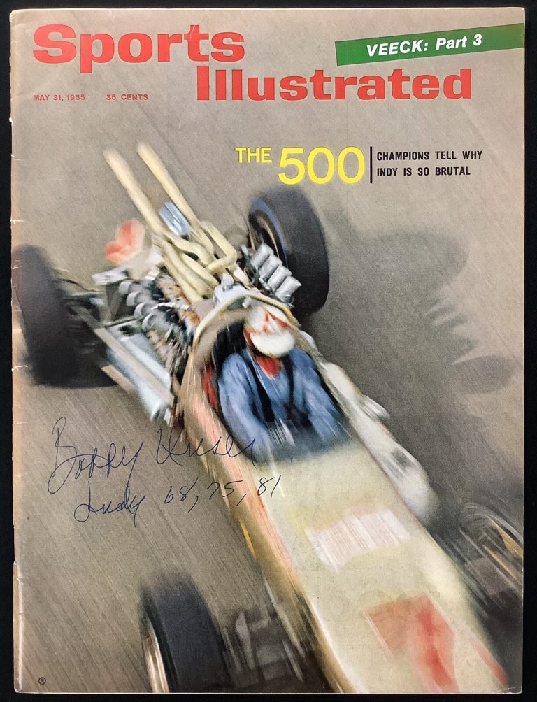 Bobby Unser Signed Sports Illustrated 5/31/65 No Label Indy 500 Auto Inscrip JSA