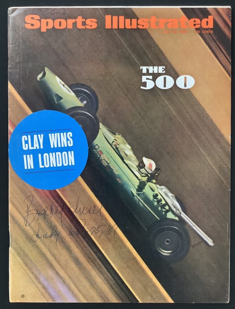 Bobby Unser Signed Sports Illustrated 5/30/66 No Label 500 Auto Loose Cover JSA