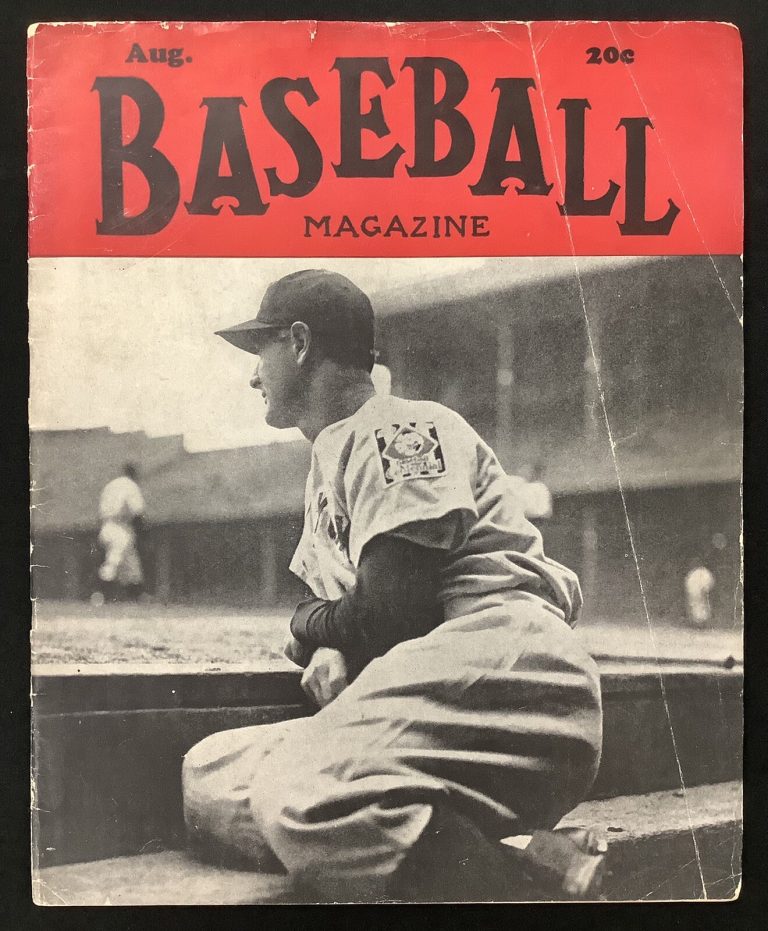 Lou Gehrig Baseball Magazine August 1939 Vintage Rare NY Yankees Iron Horse HOF