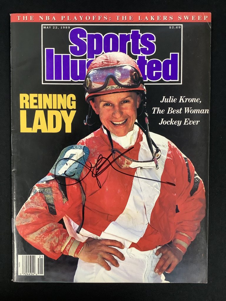 Julie Krone Signed Sports Illustrated 5/22/89 No Label Kentucky Derby Auto JSA