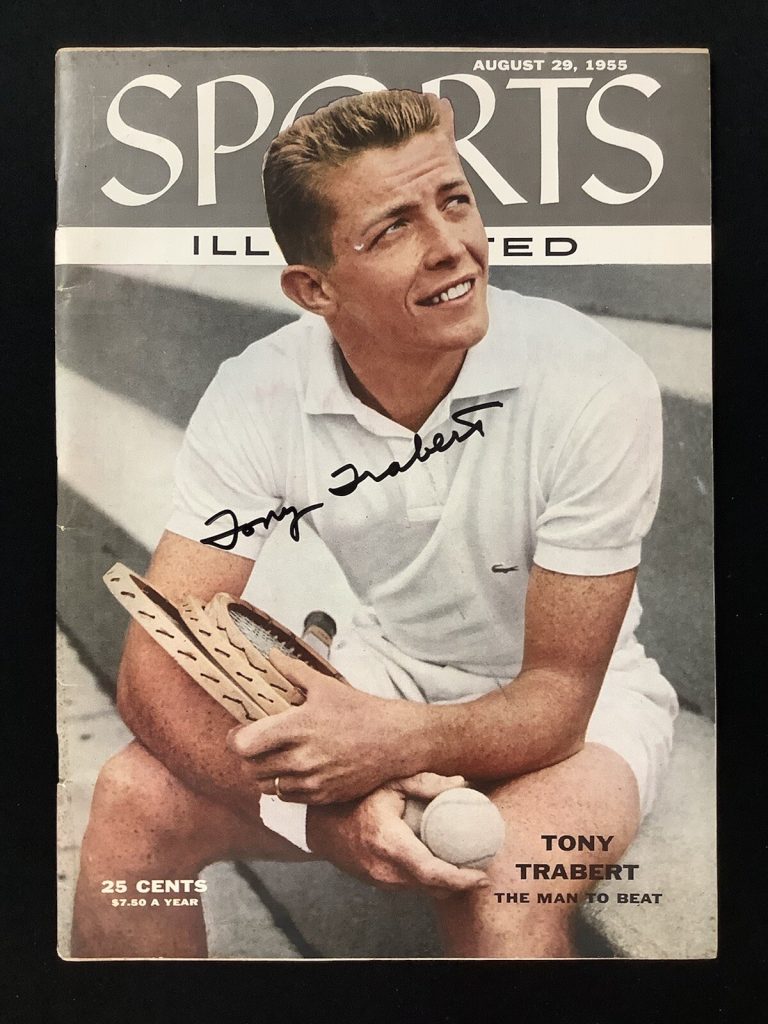 Tony Trabert Signed Sports Illustrated 8/29/55 No Label Tennis US Open Auto JSA