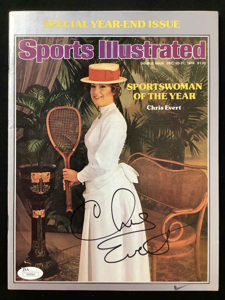 Chris Evert Signed Sports Illustrated 12/27/76 No Label Tennis Auto SOY HOF JSA