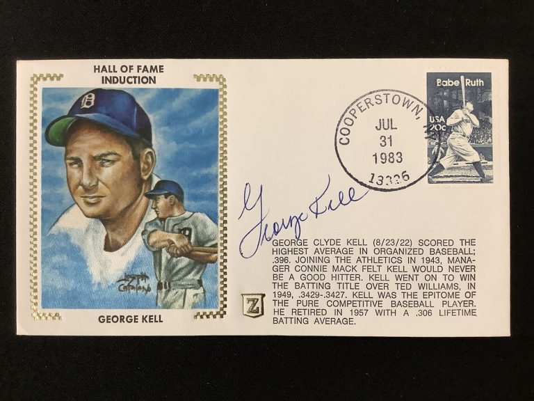 George Kell Signed Gateway Cachet Z Silk Envelope FDC Tigers Auto HOF 1983 TPG