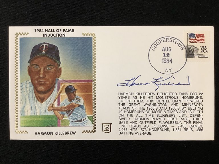 Harmon Killebrew Signed Gateway Cachet Z Silk Envelope FDC MIN Auto HOF 1984 TPG