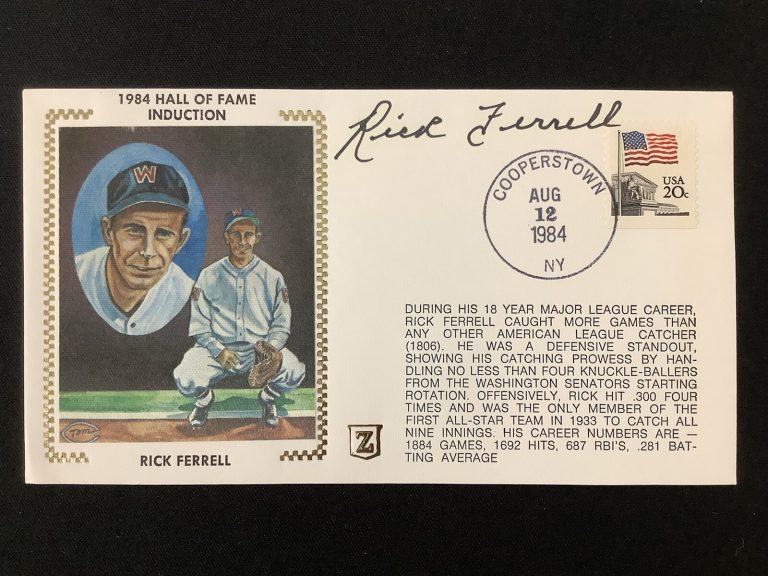 Rick Ferrell Signed Gateway Cachet Z Silk Envelope FDC Senator Auto HOF 1984 TPG