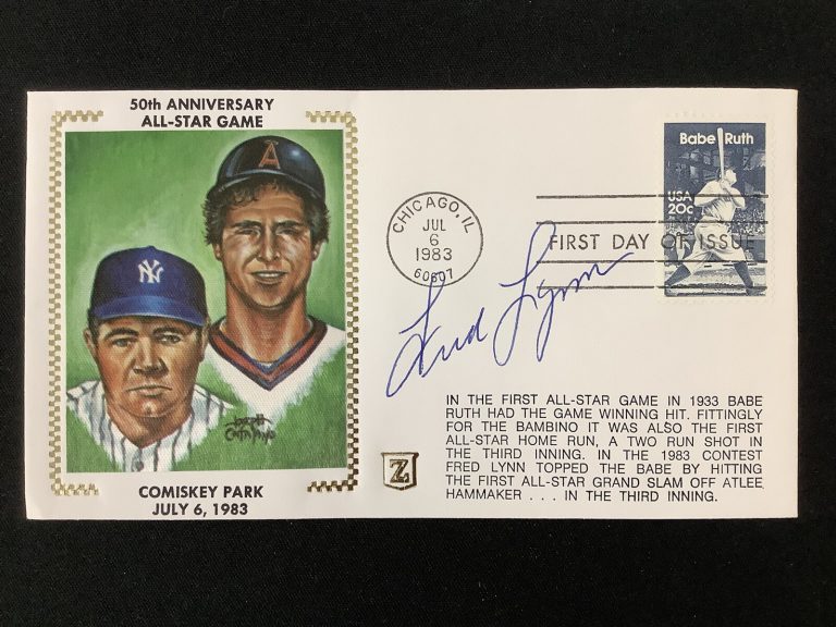 Fred Lynn Signed Gateway Cachet Z Silk Envelope FDC CA Angels Auto 1983 ASG TPG