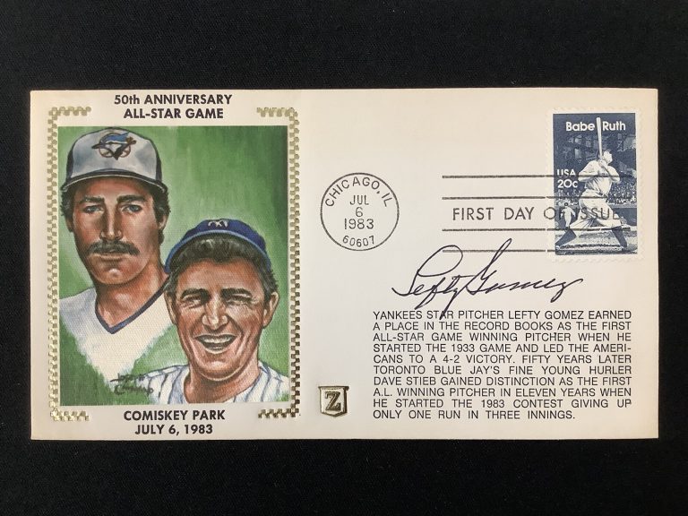 Lefty Gomez Signed Gateway Cachet Z Silk Envelope FDC Yankees Auto 1983 ASG TPG