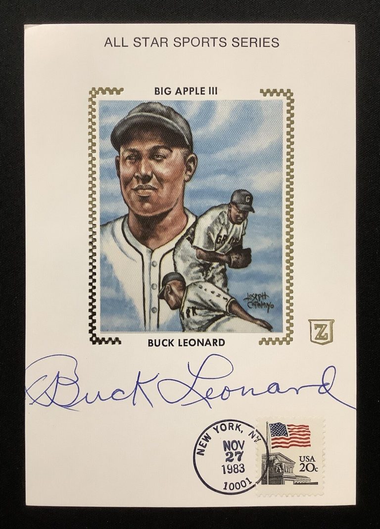 Buck Leonard Signed ZSilk Cachet Postcard Style FDC 1983 Grays Autograph HOF TPG