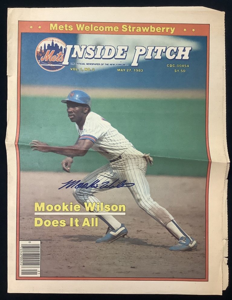 Mookie Wilson Signed Newspaper Inside Pitch 5/27/83 Mets Welcome Strawberry TPG