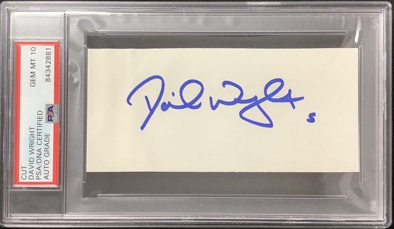 David Wright Signed Cut New York Mets Captain 7xAS PSA/DNA Autograph Gem Mt 10