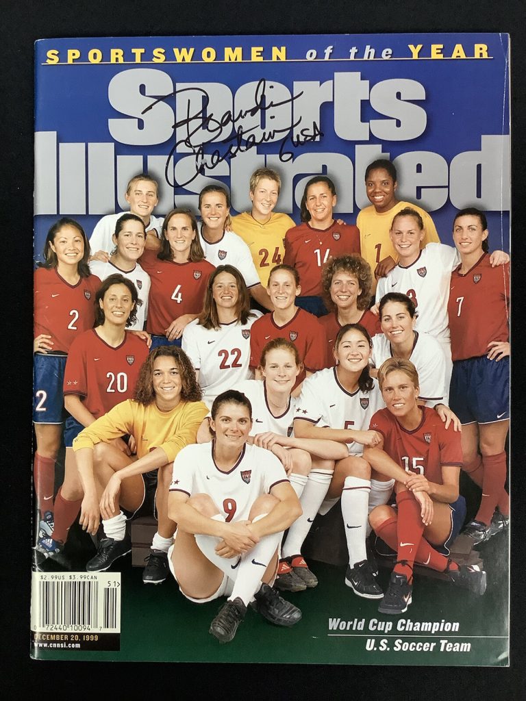 Brandi Chastain Signed Sports Illustrated 12/20/99 No Label SOY Gold Auto JSA