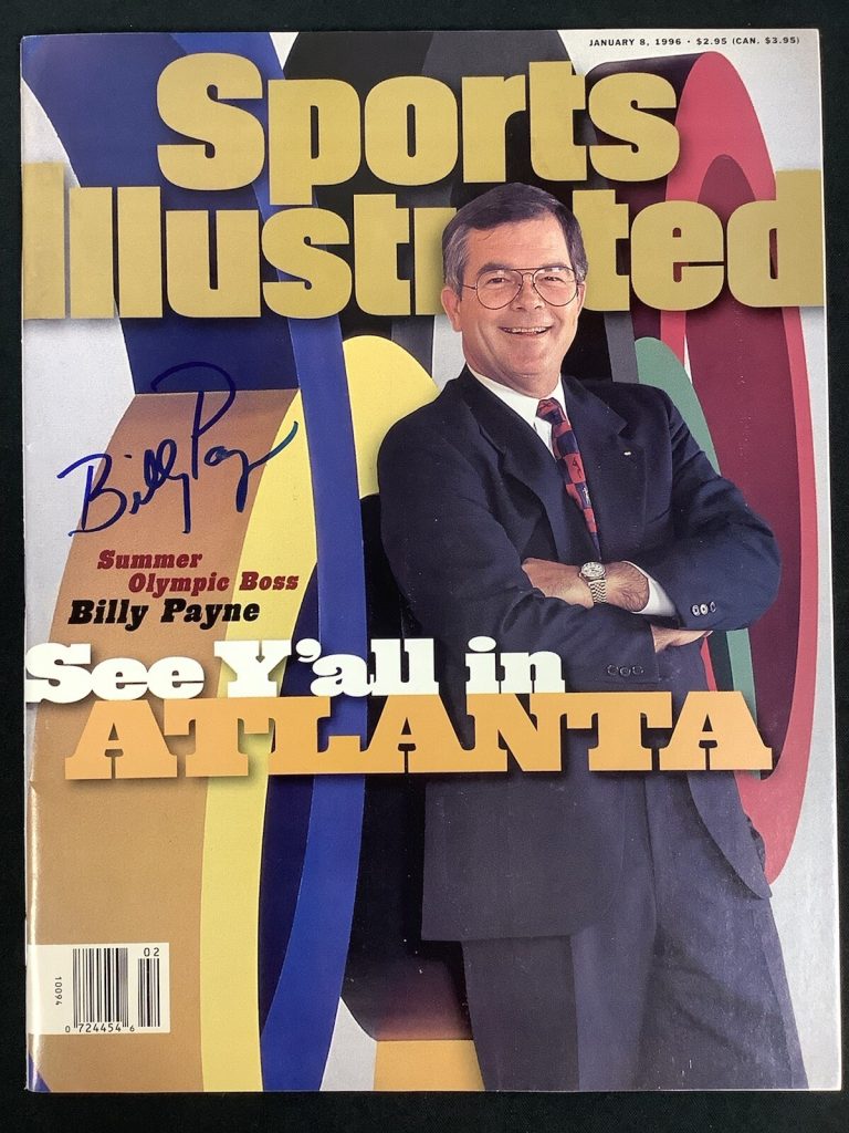 Billy Payne Signed Sports Illustrated 1/8/96 No Label Summer Olympics Auto JSA
