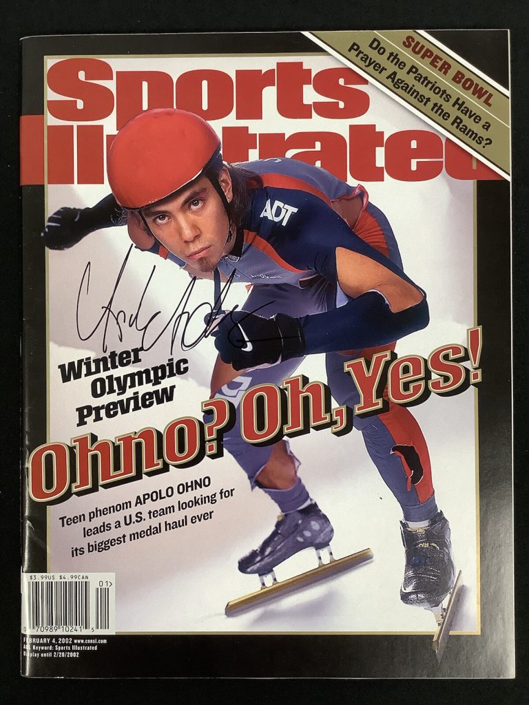 Apolo Ohno Signed Sports Illustrated 2/4/02 No Label Olympics Gold Autograph JSA