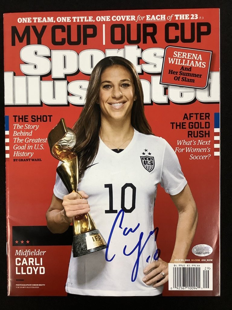 Carli Lloyd Signed Sports Illustrated 7/20/15 No Label Olympic Gold Auto GTSM