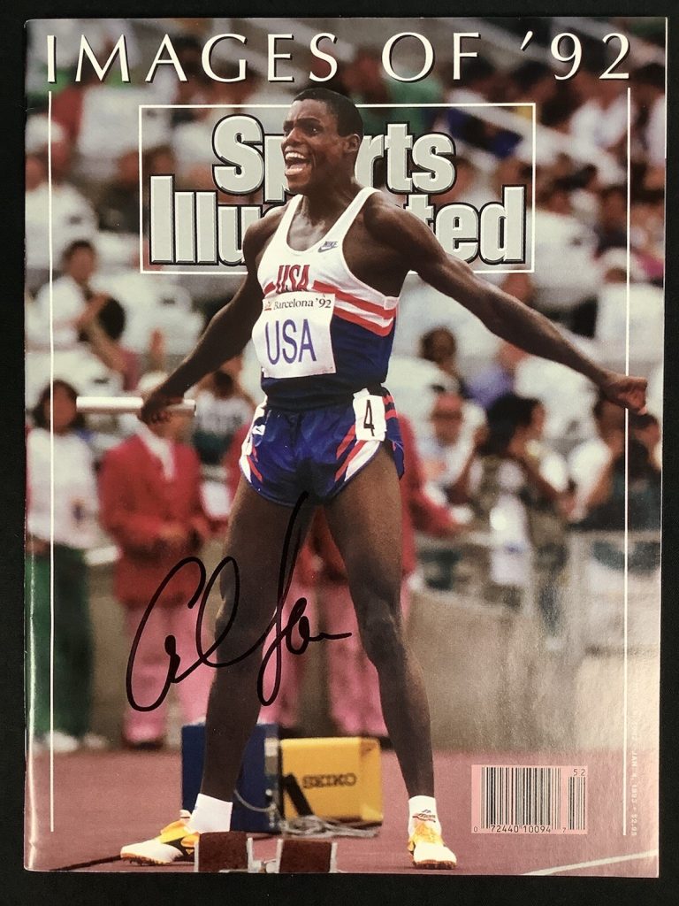Carl Lewis Signed Sports Illustrated 12/28/92 No Label Olympics Gold Auto JSA