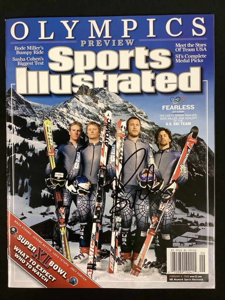 Bode Miller Signed Sports Illustrated Mag 2/6/06 No Label Olympics Gold Auto JSA